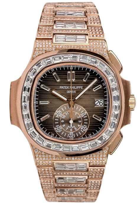 patek philippe 5980 nautilus 18k rose gold 37ct diamond watch|patek philippe 5980.